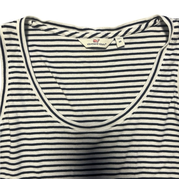 Vineyard Vines Jersey Slub Tank Navy White Stripe Size Medium - Picture 3 of 5